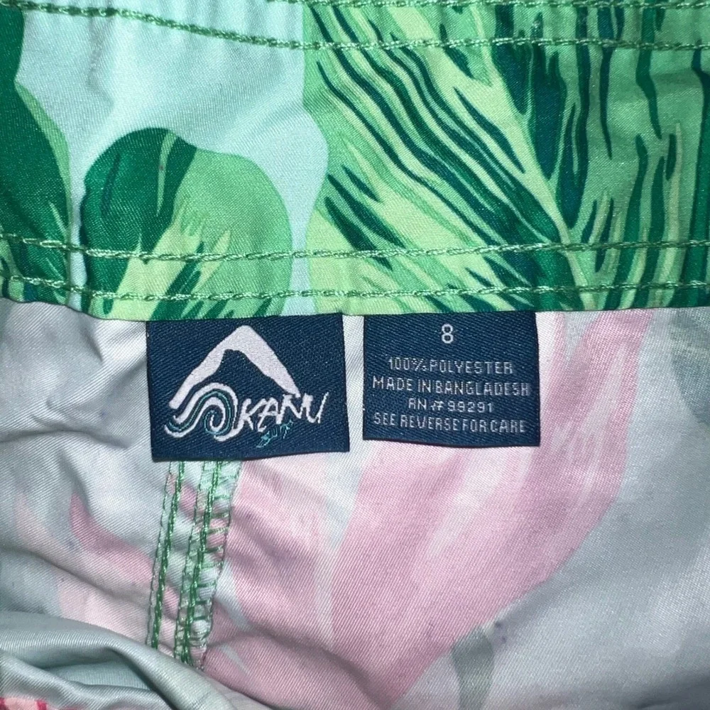 Kanu‎ Surf Misses Hayley Board Shorts Green Tropical Print Size 8 Beach Resort